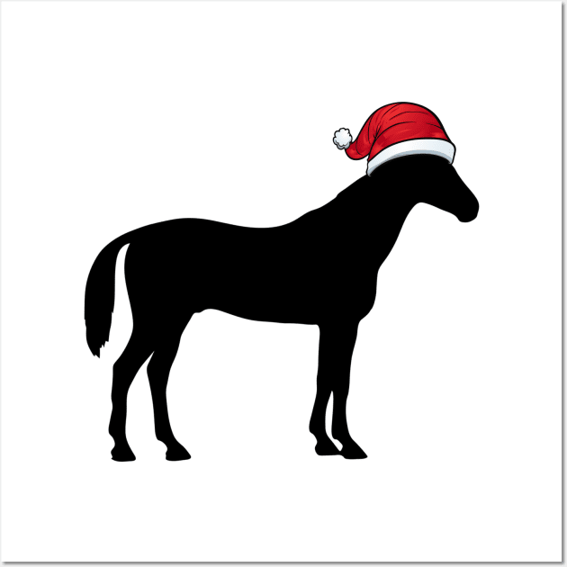 horse christmas riding gift funny Santa hat Arab Wall Art by Wirp